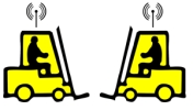 Alert to presence of other forklifts and prevent accidents between forklifts. 